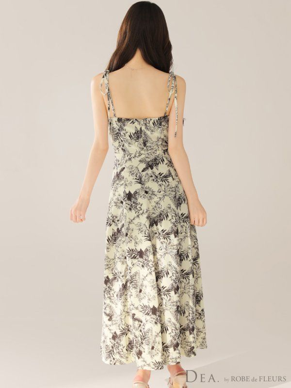 花柄サテン ショルダーリボン