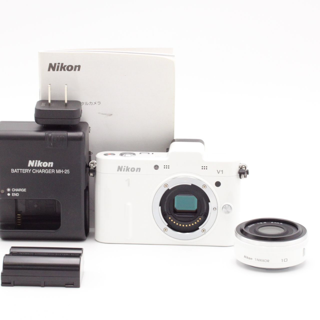 Nikon 1 V1 薄型レンズキット ホワイト 1 NIKKOR 10mm F2.8 ニコン ...