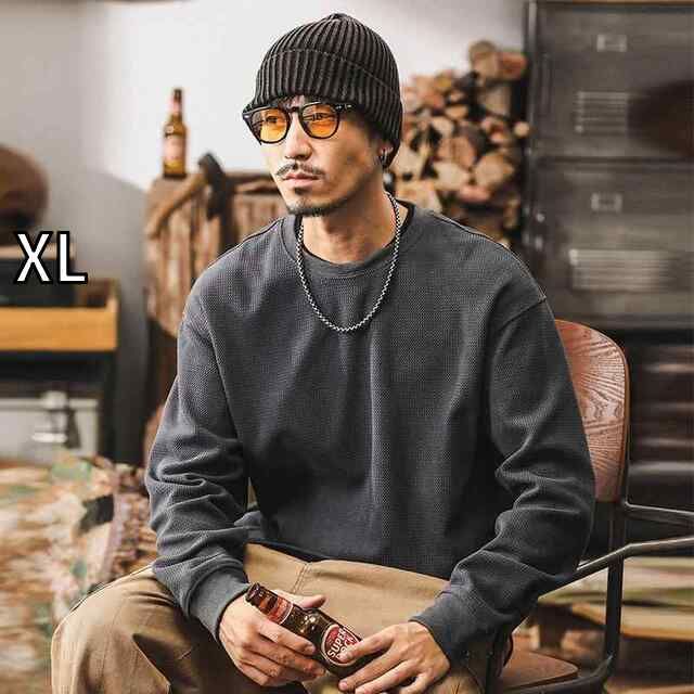 XL 秋 冬 メンズ 服 シンプル ファッション オシャレ 大人 かっこいい 大きいサイズ ストリート 紳士服 アメリカン レトロ 430 グラム スウェット シャツ 秋 冬 セーター