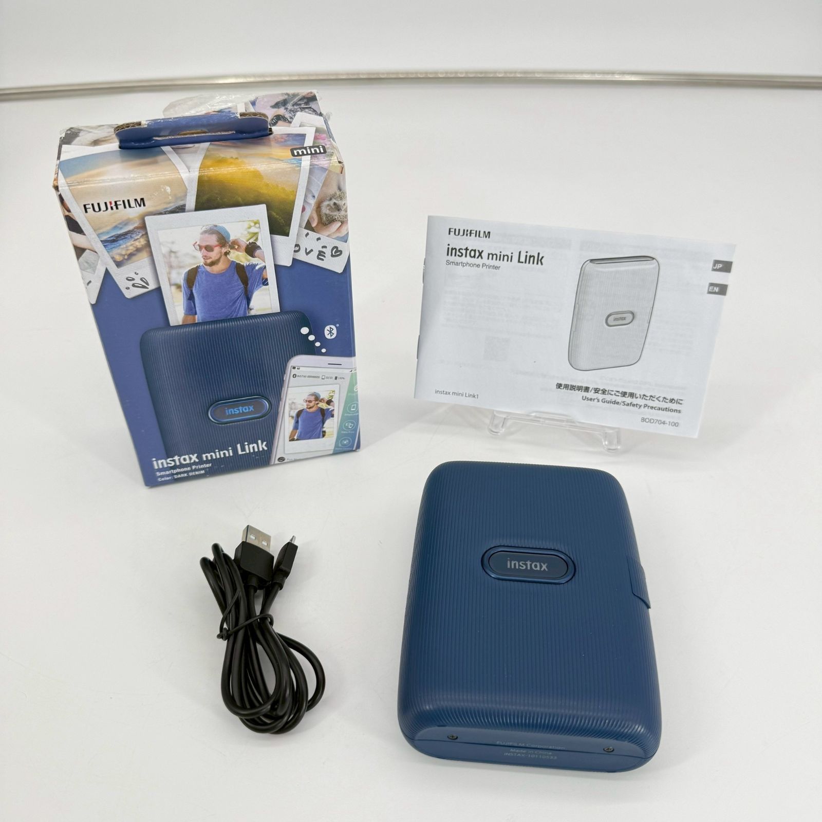 FUJIFILM instax mini Link ダークデニム 本体 ネイビー ブルー チェキ プリンター フィルム 印刷 富士フイルム モバイル