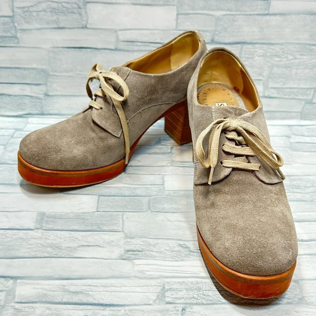 SARTORE ショートブーツ ブーティ レースアップ チャンキーヒール 35.5 22.5㎝