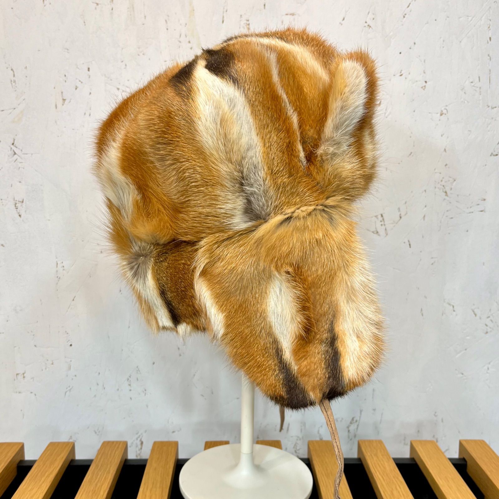 希少な大きいサイズ リアルファー フォックスファー フライトキャップ