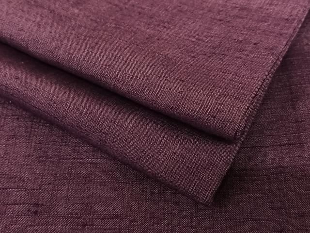 平和屋着物○結城紬 色無地 似せ紫色 証紙付き 正絹 逸品 AAAZ7352zg