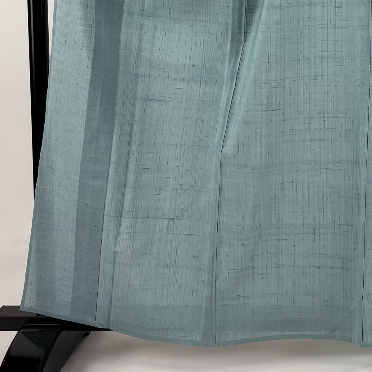 紬 身丈161.5cm 裄丈66.5cm M 単衣 生つむぎ しょうざん 落款 証紙 水色 正絹 一つ紋