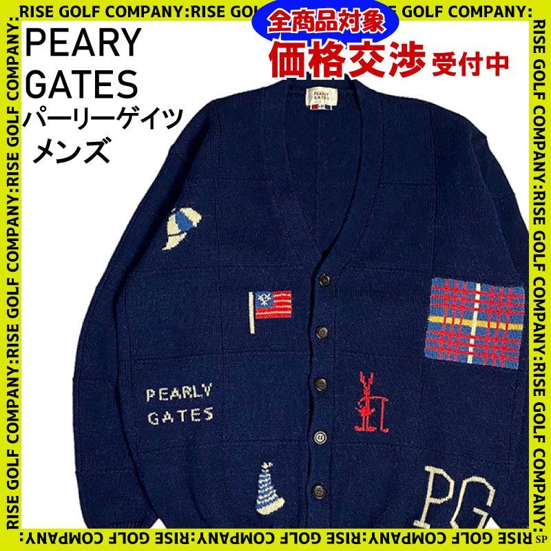 PEARLY GATES パーリーゲイツ 長袖 ニット カーディガン ウール 刺繍 L