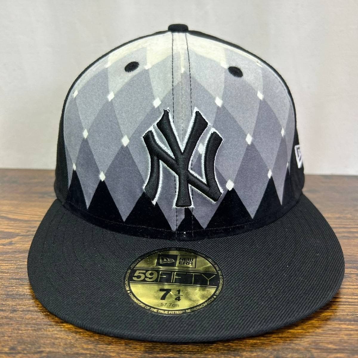 B-82ニューエラ 59FIFTY ヤンキース ヴィンテージ アーガイル1600