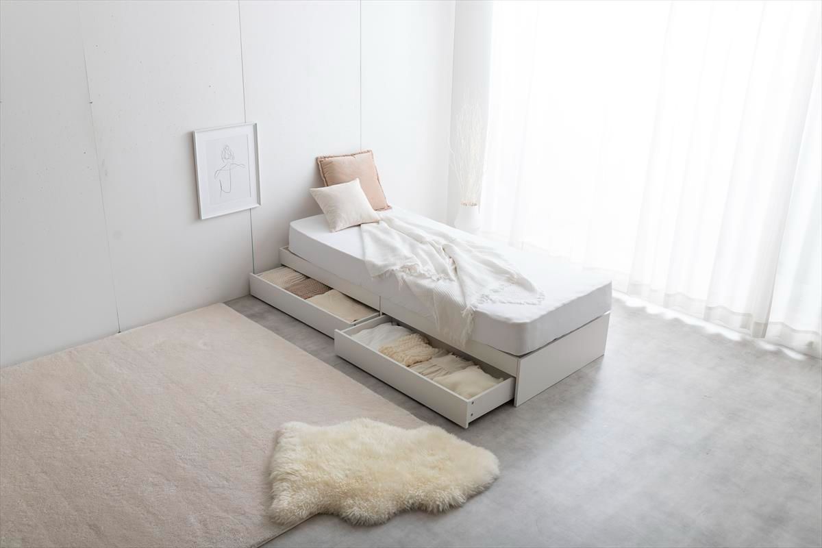 セミシングル Glad ヘッドレス収納付きベッド