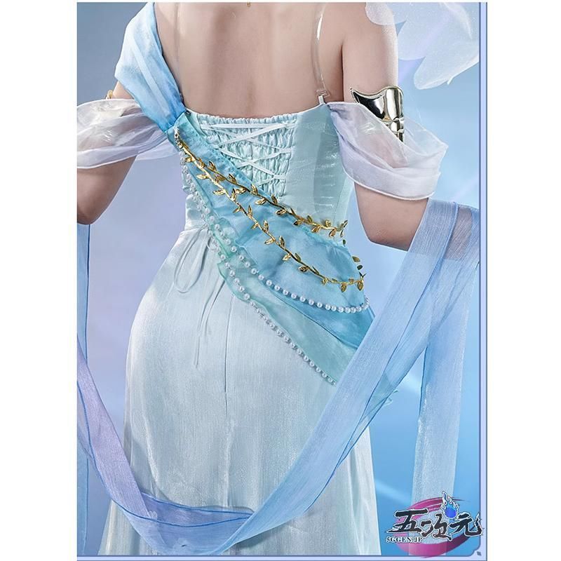 【新品未使用】原神　フォカロルス　基萌　Mサイズ＋三分妄想　ウィッグ　フルセット 三分妄想 原神 コスプレ 水神 フォカロルス 神Ver ウィッグ