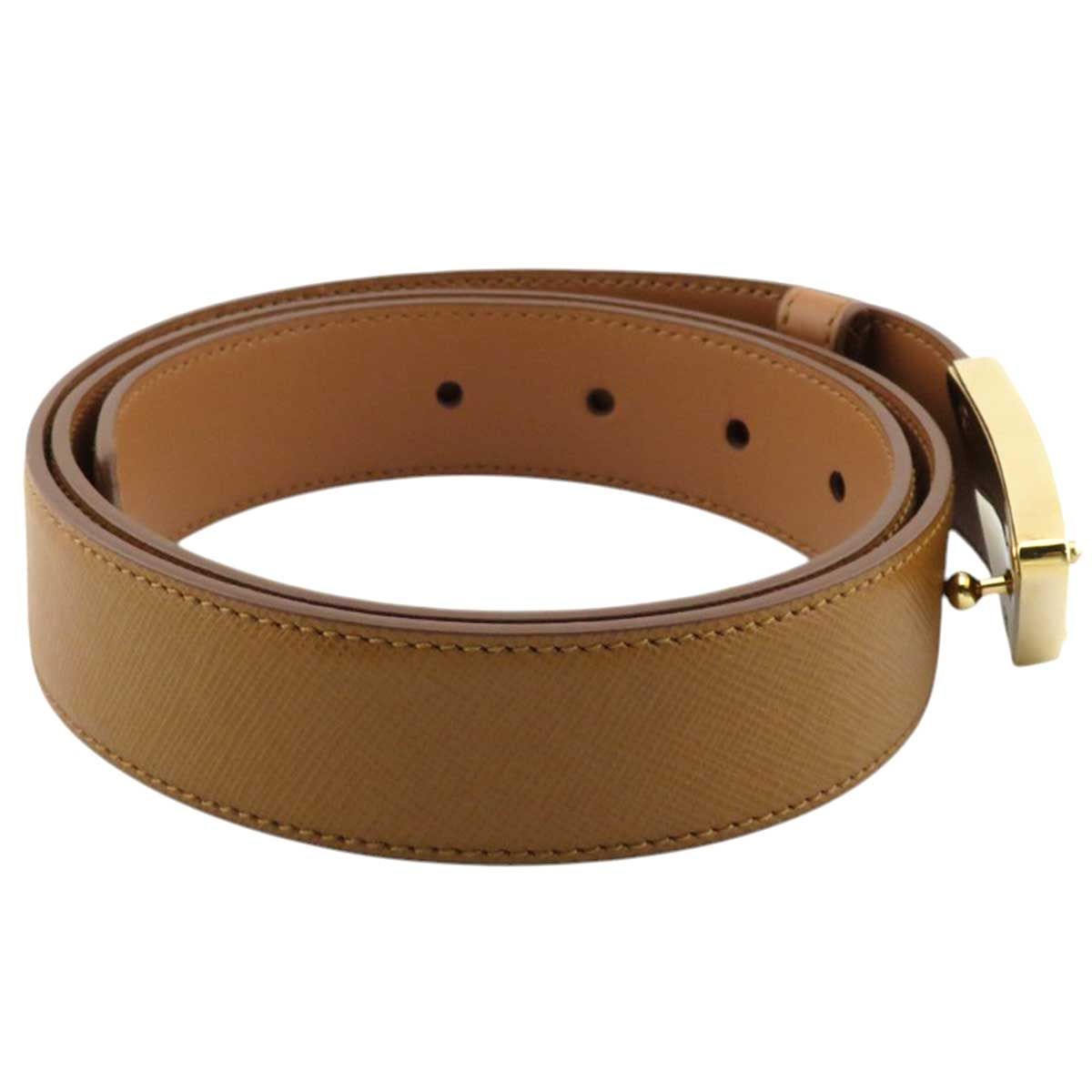 プラダ ロゴ トライアングル プレート バックル レザー ベルト