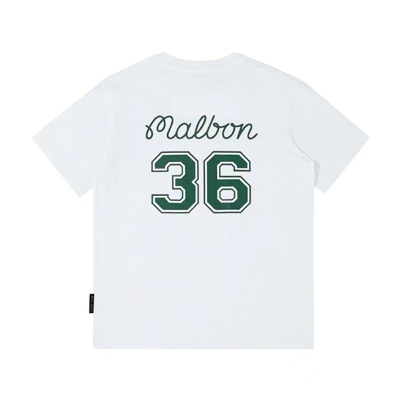 MALBON 25新作 メンズ Tシャツ ゴルフウェア クルーネック 綿