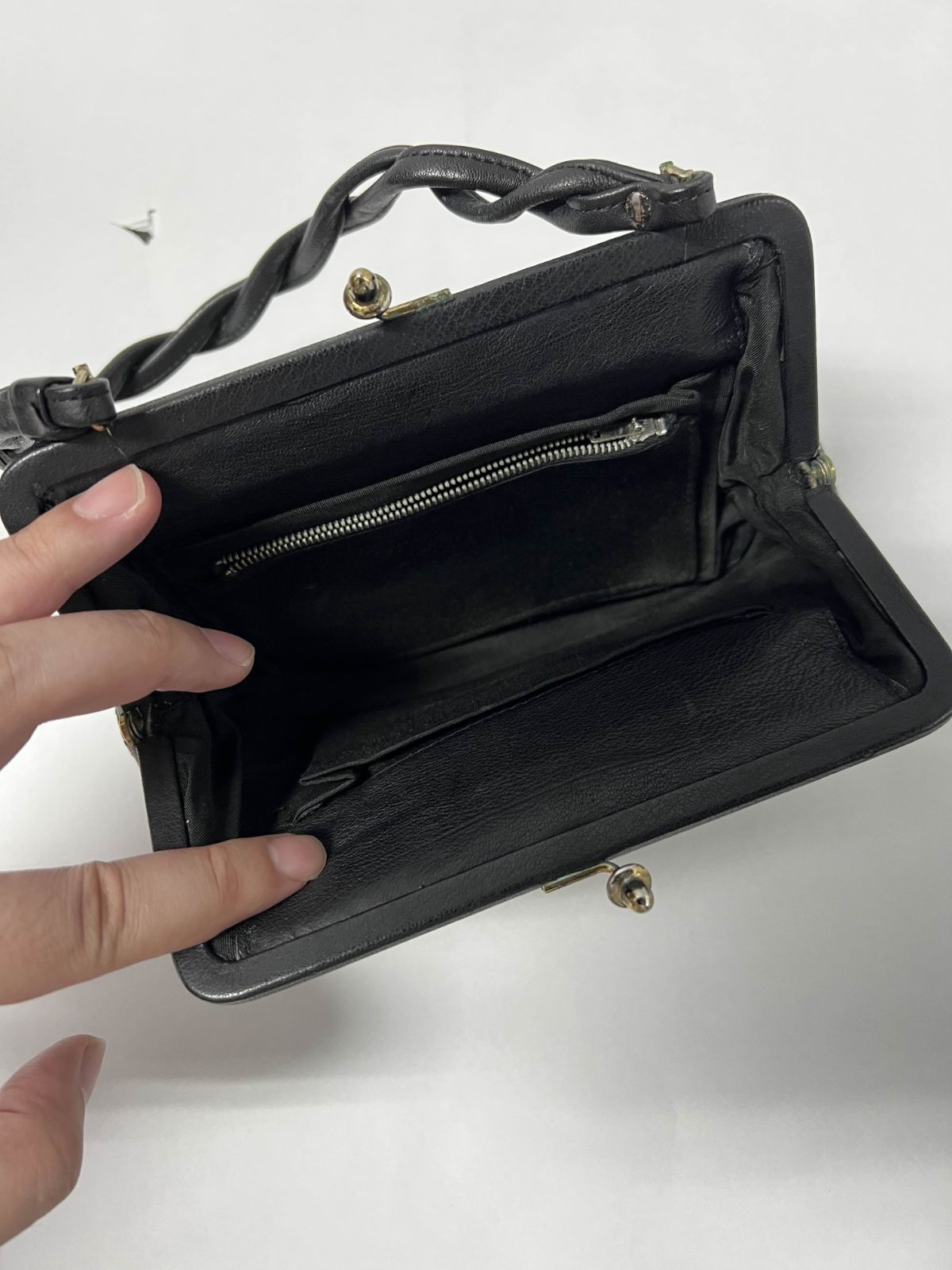 美品✨ヴィンテージ✨西ドイツ製 花柄 コブラン織り がま口 ハンドバッグ ゴブラン織り がま口 ハンドバッグ／ヴィンテージ調 花柄
