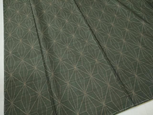 平和屋着物○本場大島紬 9マルキ 麻の葉文様 正絹 逸品 未使用