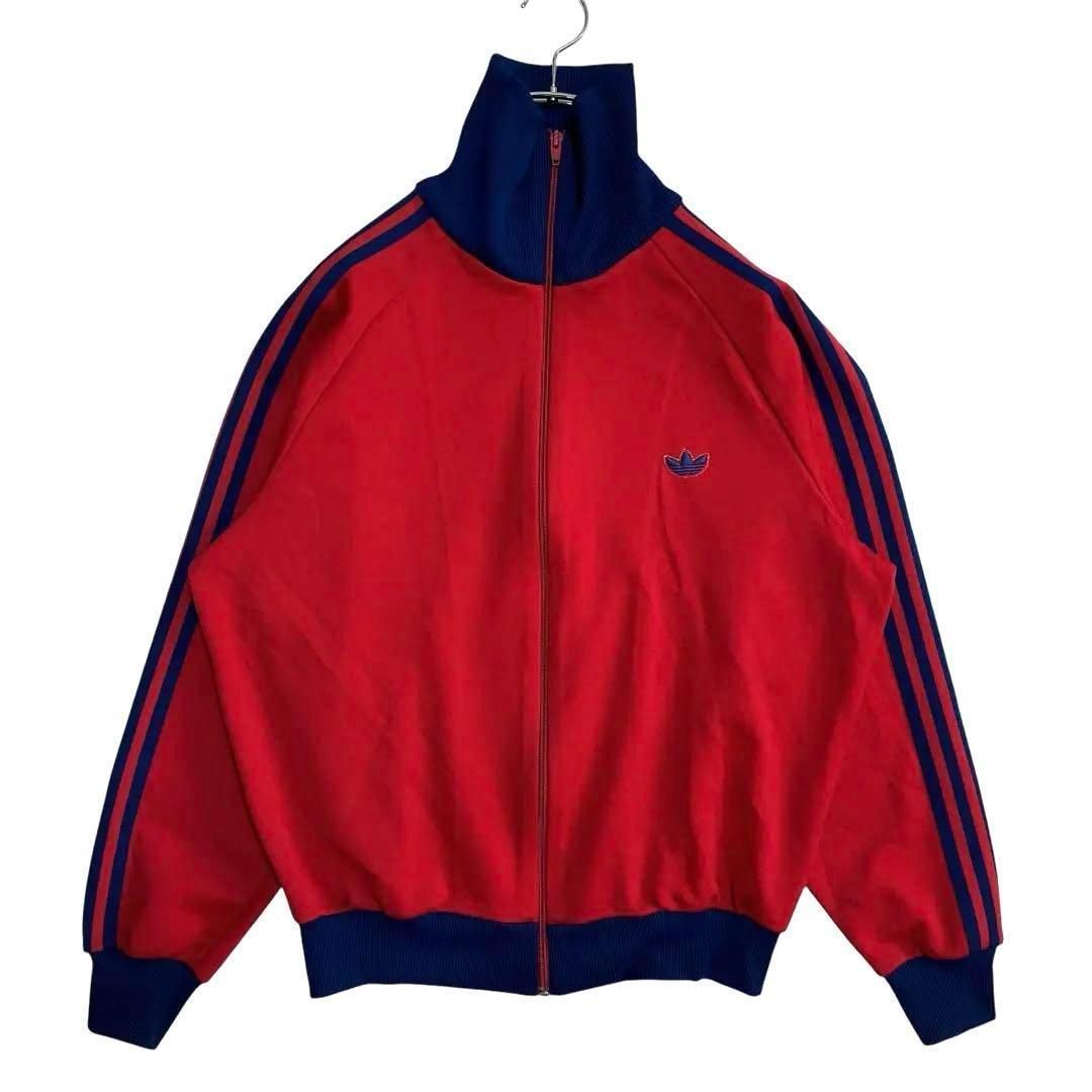 8191 美品 adidas トラックジャケット デサント レッド/ネイビー 4