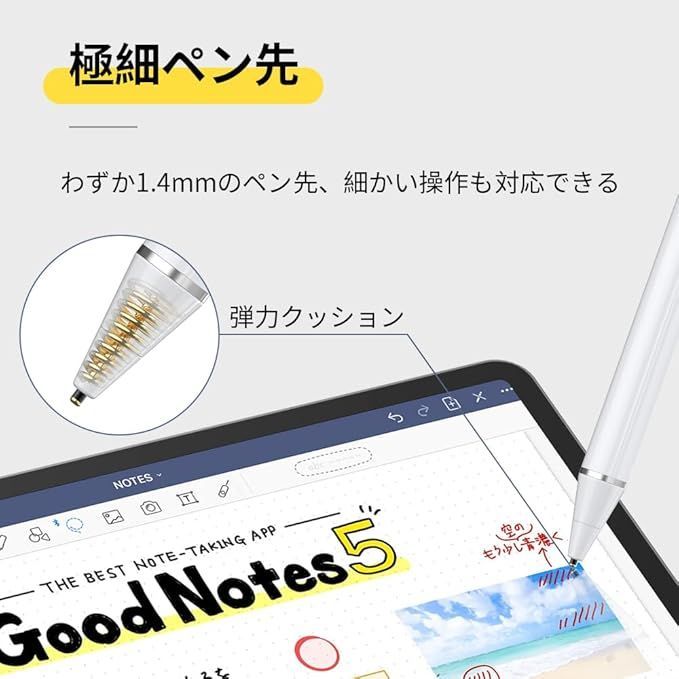 在庫処分】BEGABERタッチペン 極細 スタイラスペン タブレット スマートフォン Pad Phone Androd対応 高感度 ツムツム 金属製  軽量 USB充電式 タッチ ペン 細/太両側使る 銅製1.45mm 2in1 導電繊維ペン先 - メルカリ