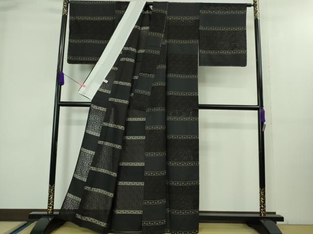 平和屋本店□極上 紋屋井関 御寮織 お召 ロング丈 桐竹鳳凰文 鴇色地