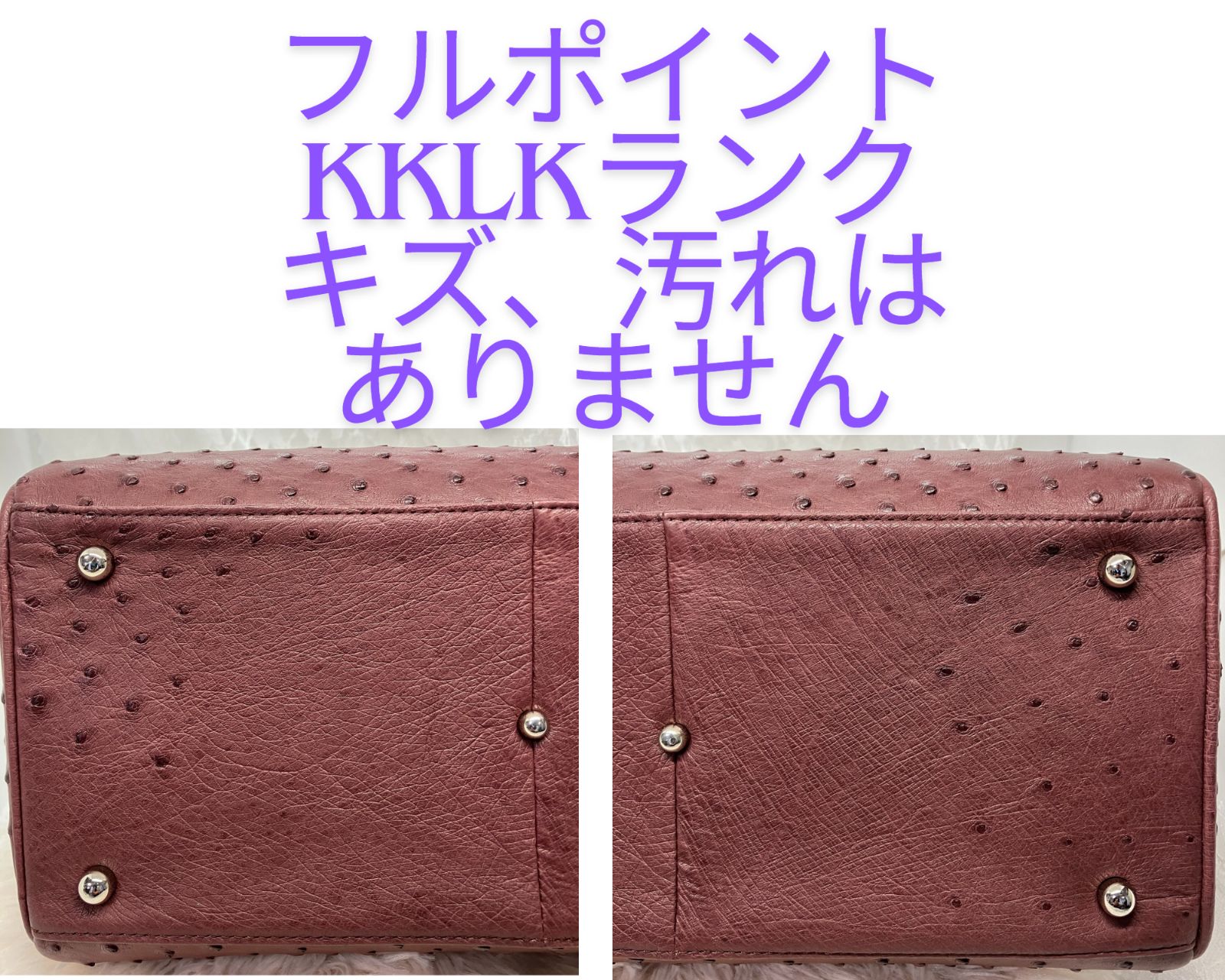 最高級オーストリッチ1本手ハンドバッグ KKLK フルポイント