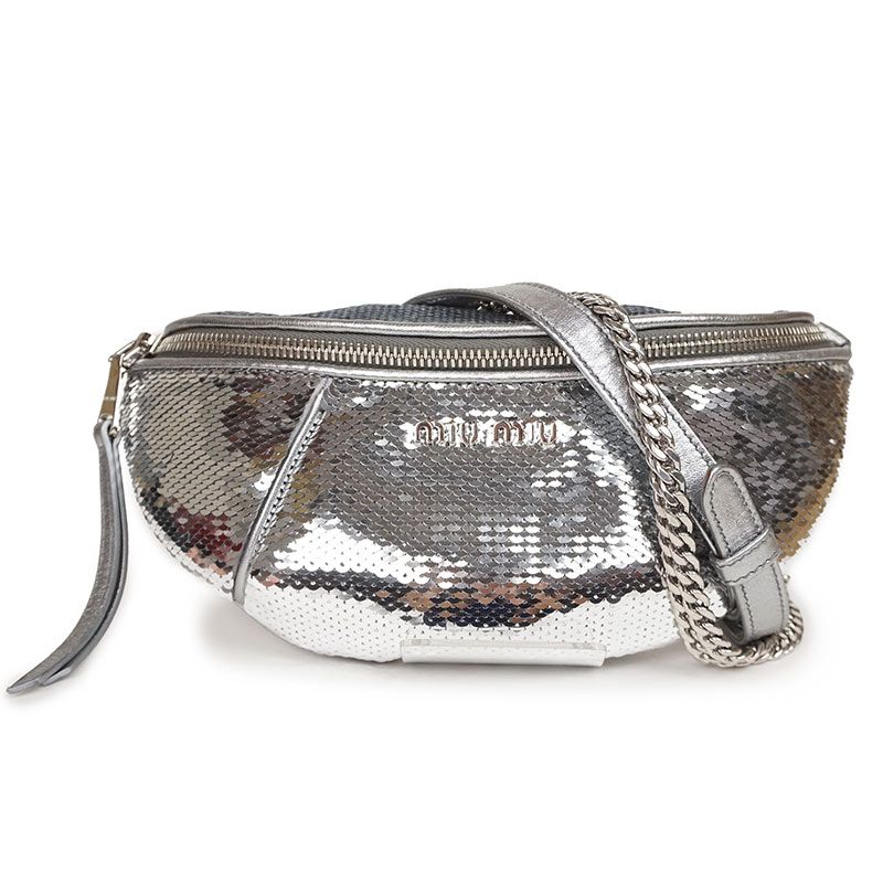 Miu Miu クラッチバッグ 青 スパンコール MIU MIU (ミュウミュウ