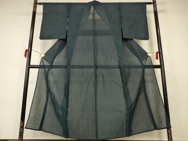 平和屋着物＊夏物 小千谷ちぢみ 色無地 百入茶色 麻 AABB2603jd