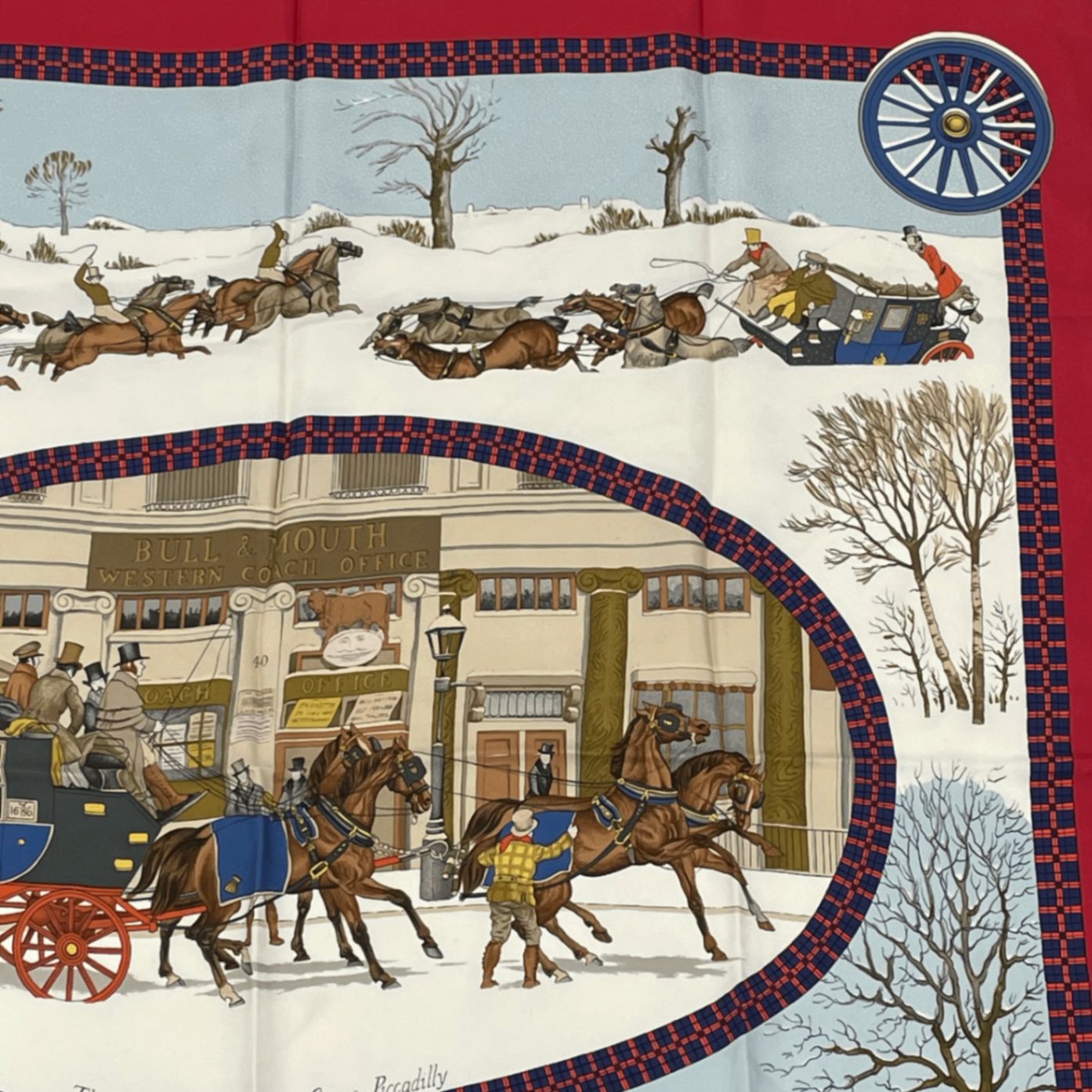 美品 HERMES エルメス カレ90 郵便馬車 スカーフ シルク レッド - メルカリ 