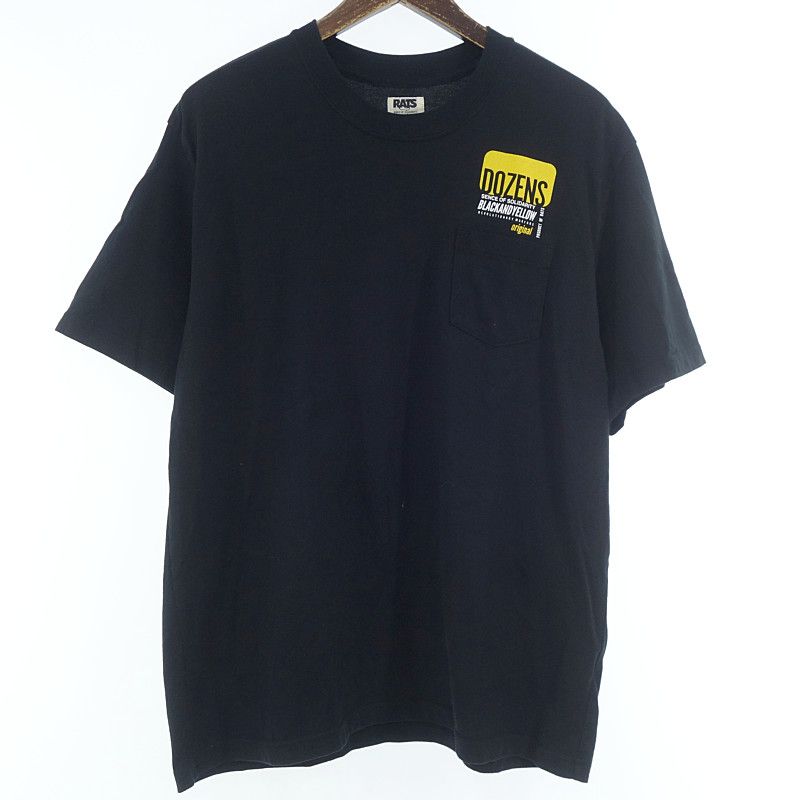 ラッツ/RATS 23SS COLOR TAG TEE Tシャツ サイズ M ラッツ/RATS 23SS COLOR TAG TEE BLACK カラータグ プリント T
