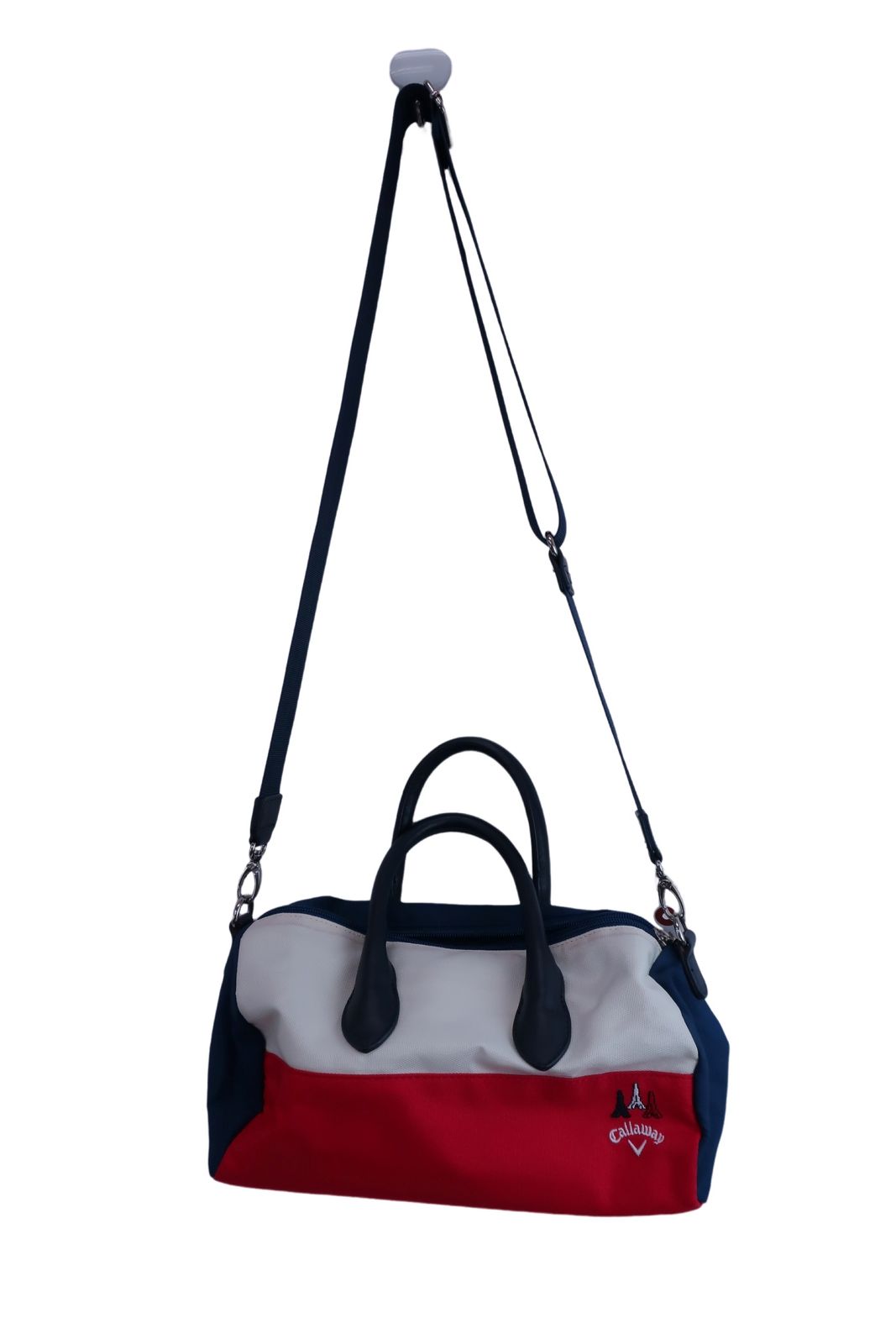 【美品】Callaway(キャロウェイ) キャンパスカートバッグ クリーム色 赤紺 フリーサイズ ゴルフ用品 2403-0552