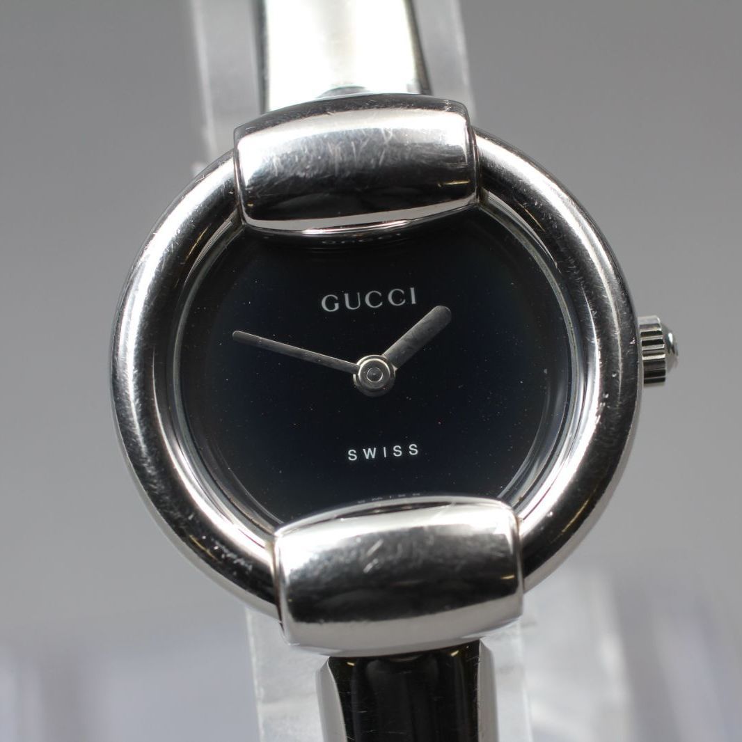 113【美品】GUCCI Vintage GUCCI 1400L グッチ ブラック文字盤