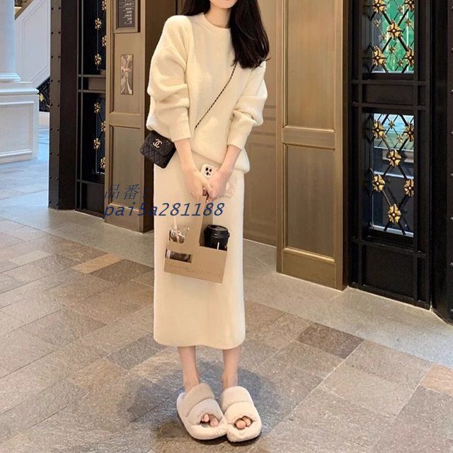 セットアップ ニット スカート セットアップ レディース 秋冬 韓国 セットアップ ニットスカート シンプル 大きいサイズ 40代 ニット ニットセーター おしゃれ pai5a281188