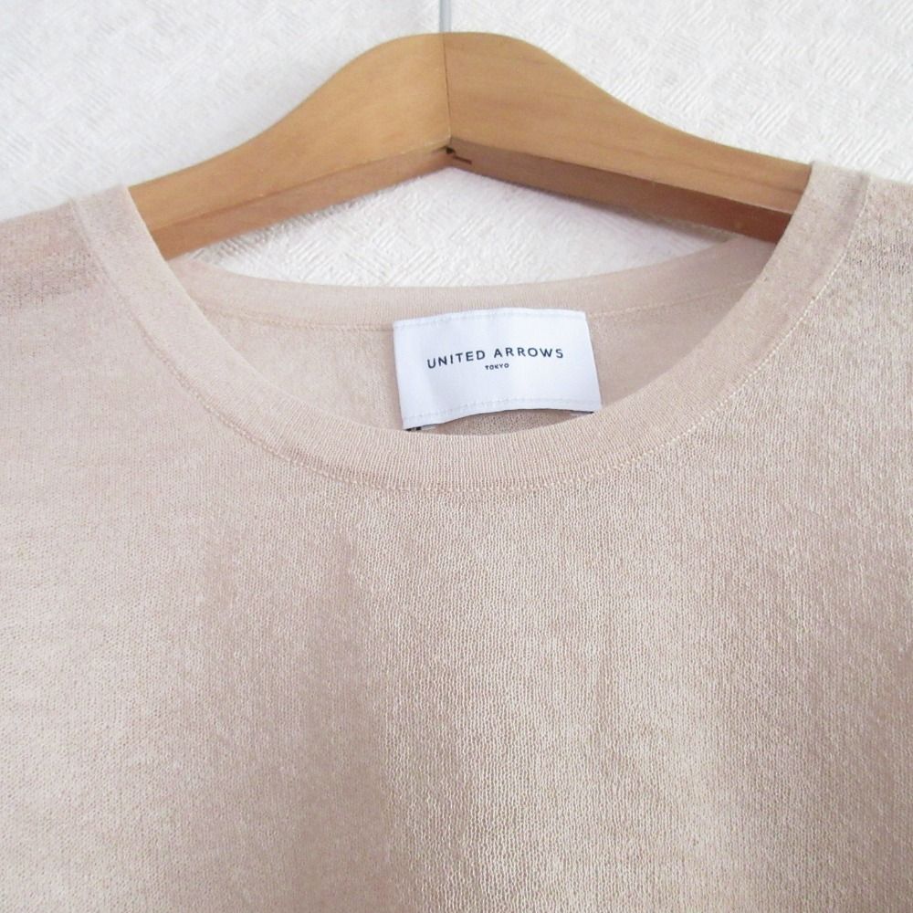 「UNITED ARROWS」 長袖ニット - ベージュ レディース 美品 UNITED ARROWS ユナイテッドアローズ シアー クルーネック