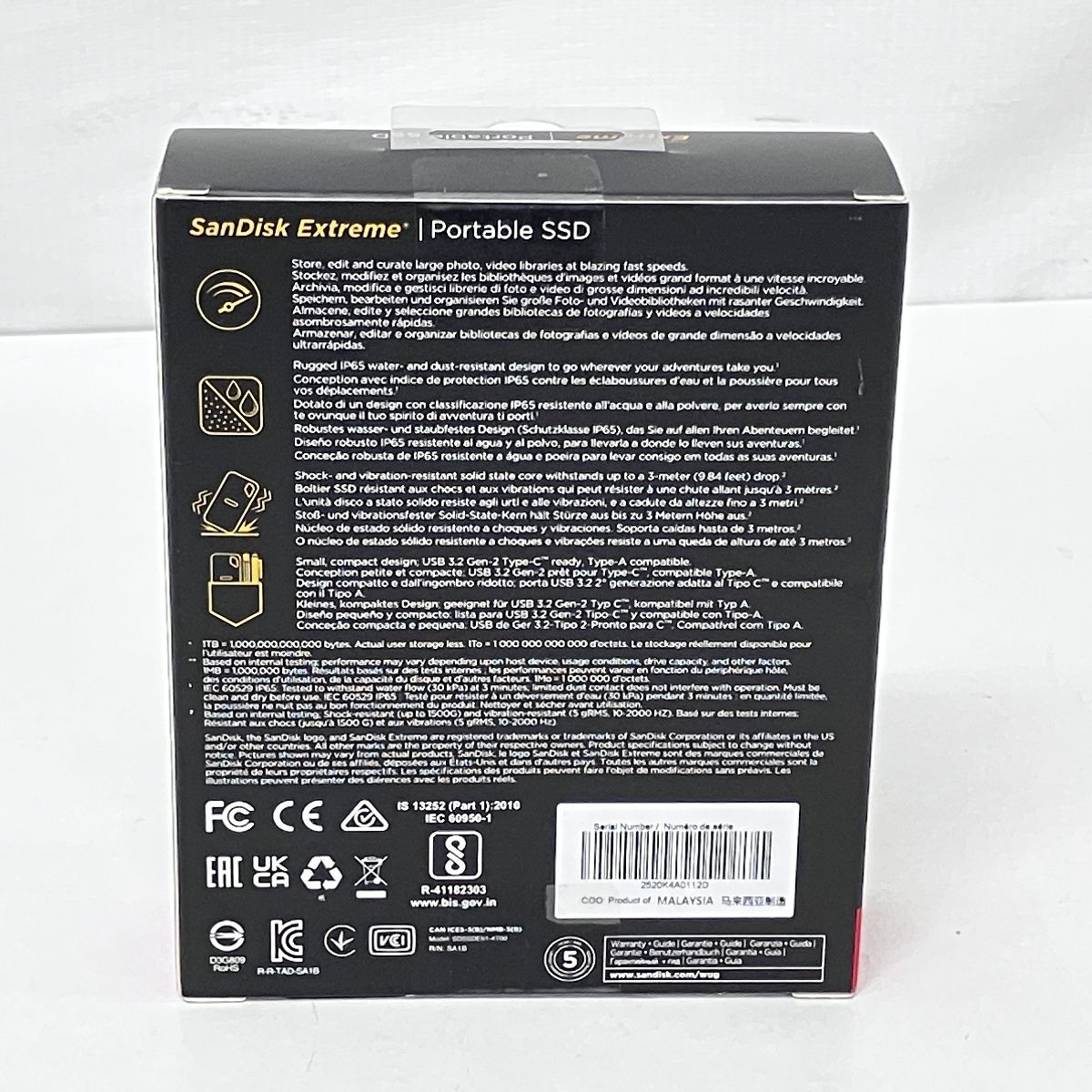 新品・未使用未開封SanDisk_SDSSDE61-4T00-J25 Amazon | SDSSDE61-4T00-J25 エクストリーム ポータブル SSD 4TB