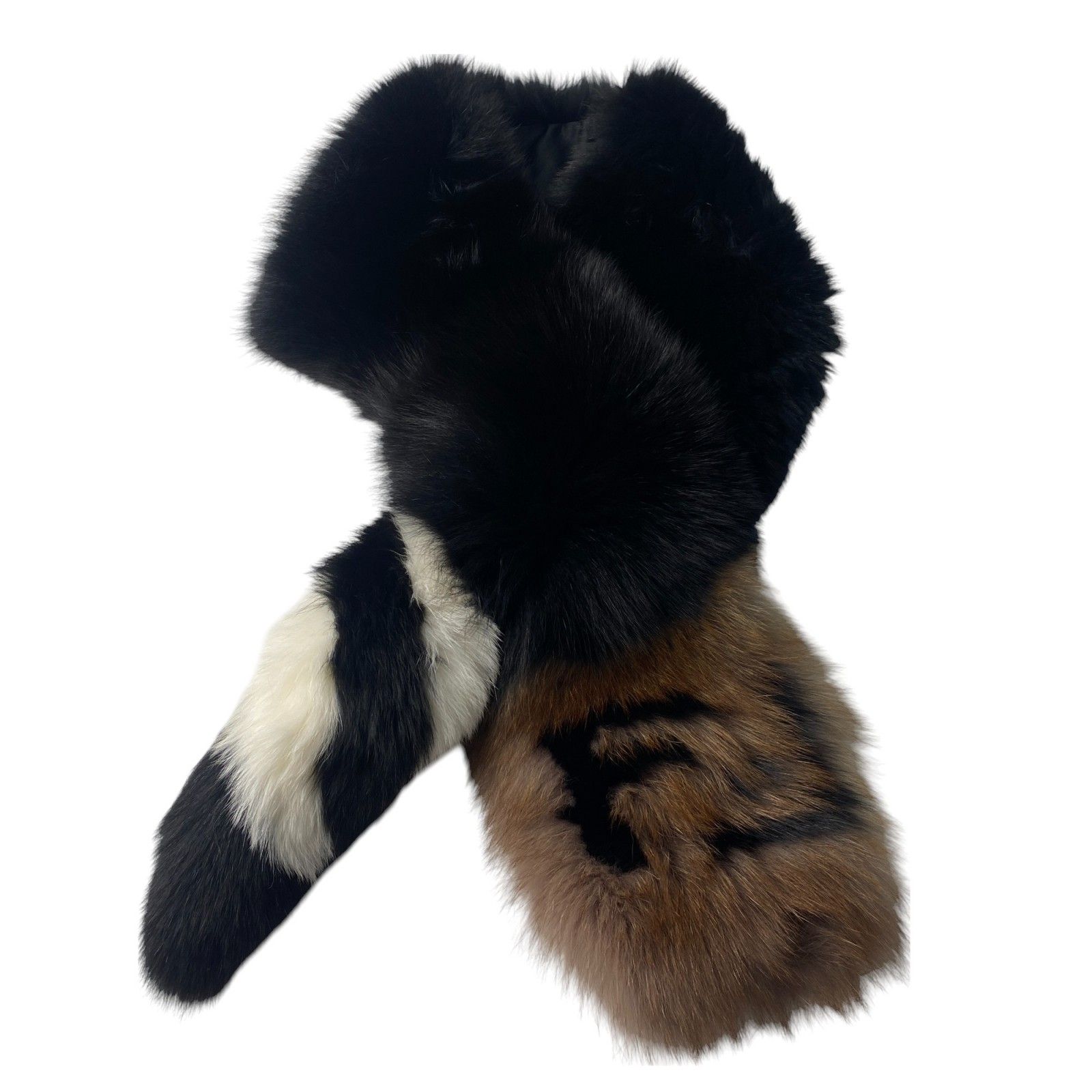 美品 フェンディFENDI ロゴ フォックスファー ティペット マフラー 美品 フェンディ FENDI レディース ロゴ フォックスファー ティ