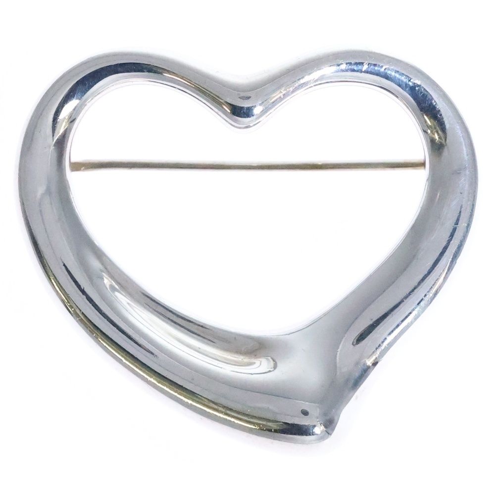 TIFFANY-Co ティファニー オープンハート ブローチ ピンバッジ シルバー SV925 14.4g