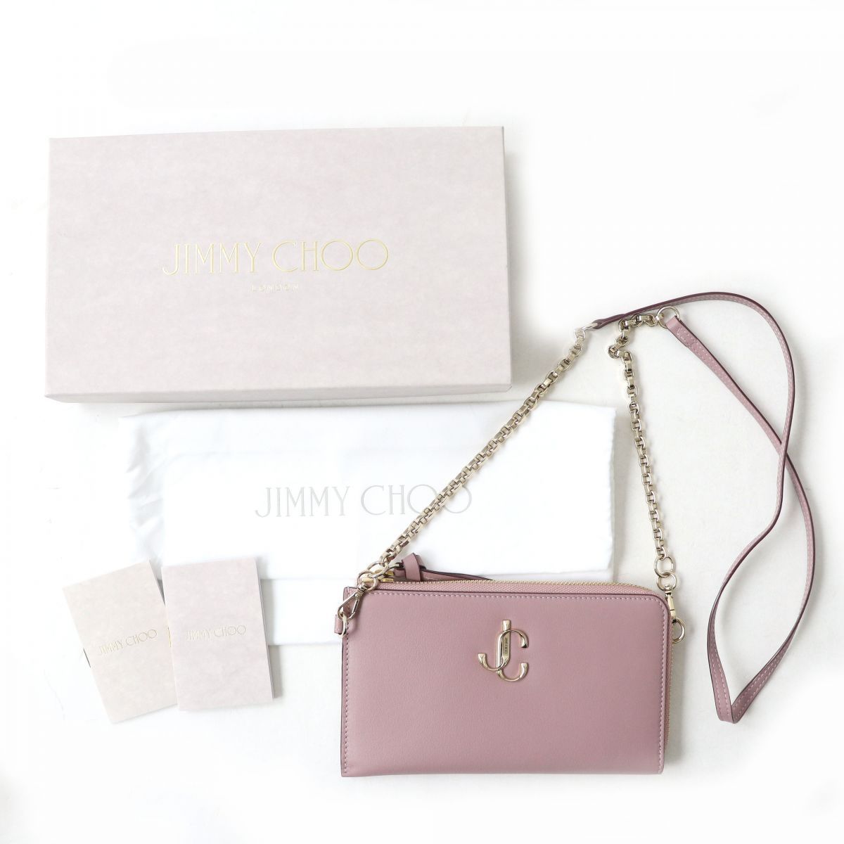 未使用品△JIMMY CHOO ジミーチュウ 116889 JOLLY ジョリー JCロゴ 