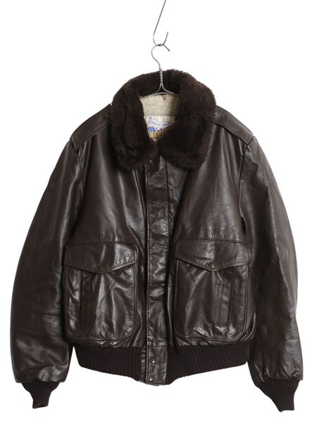 お得なクーポン配布中!】 80s USA製 EXCELLED G-1 タイプ 本革 レザー