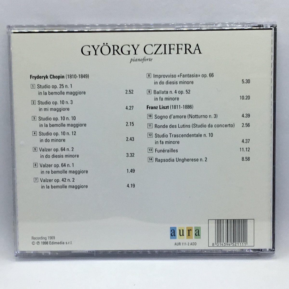 ○シフラ / ショパン、リスト (CD) 1112 GYORGY CZIFFRA
