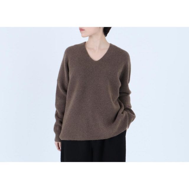 FACTORY (ファクトリー) | 24AW ヤク バルーンスリーブセーター (brown / dark brown) | トップス ニット 秋冬 シンプル お洒落 FACTORY (ファクトリー) | 24AW ヤク バルーンスリーブセーター
