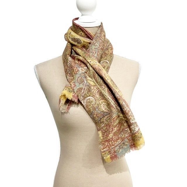 エトロ ETRO スカーフ ストール ペイズリー柄 ウール シルク混