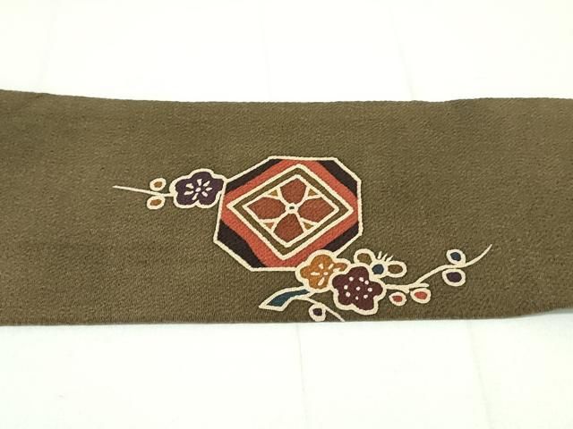 平和屋着物○九寸名古屋帯 作家物 型染め 幾何学花松