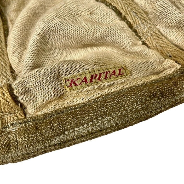 KAPITAL リペア加工ヘリンボーンベルテッドキャップ 帽子 ヘッド