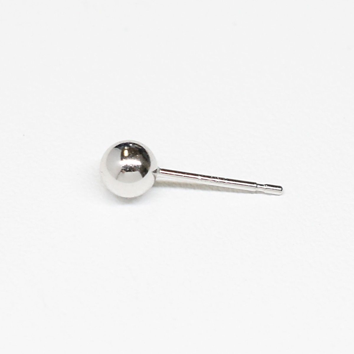 2個セット) K14WG 14金 ホワイトゴールドピアス レディース 5mm 丸玉 
