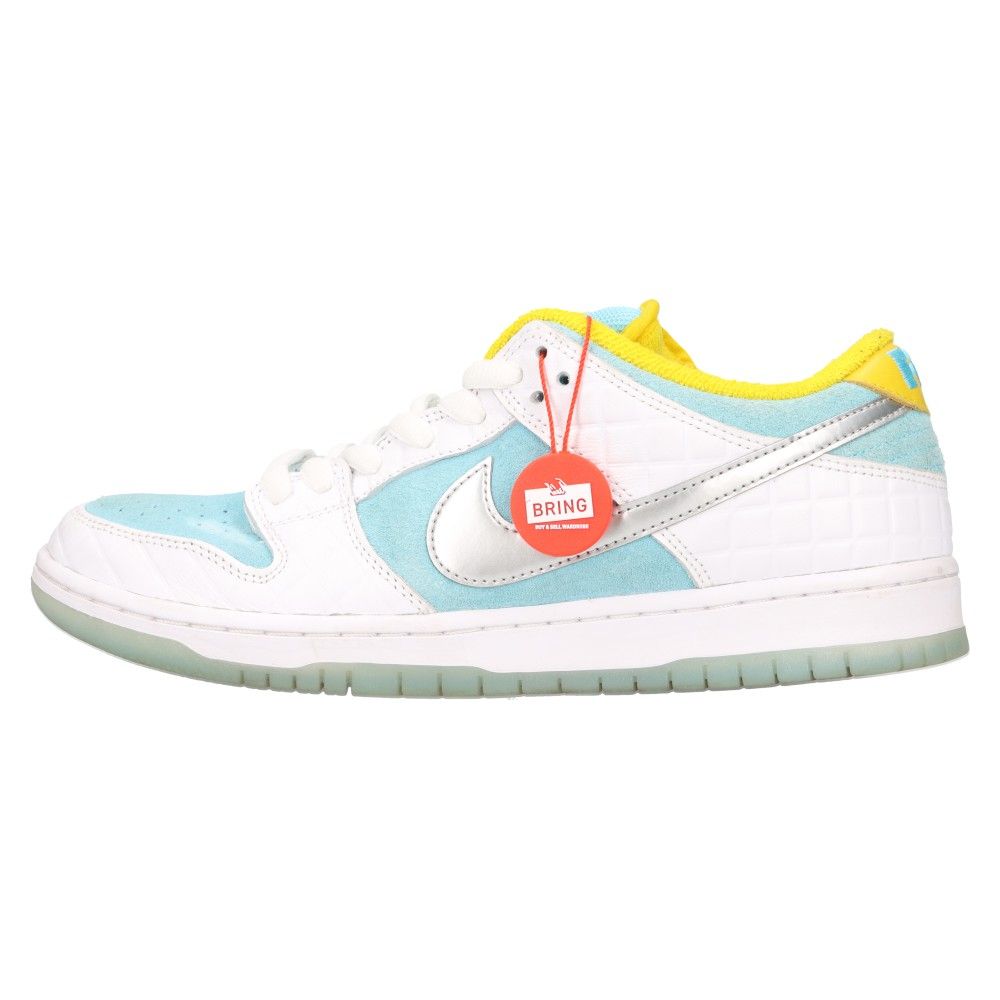 NIKE SB (ナイキエスビー) FTC DUNK LOW PRO QS Lagoon Pulse DH7687-400 ダンクロー ラグーンパルス ローカットスニーカー 銭湯 ライトブルー/ホワイト US9.5/27.5cm