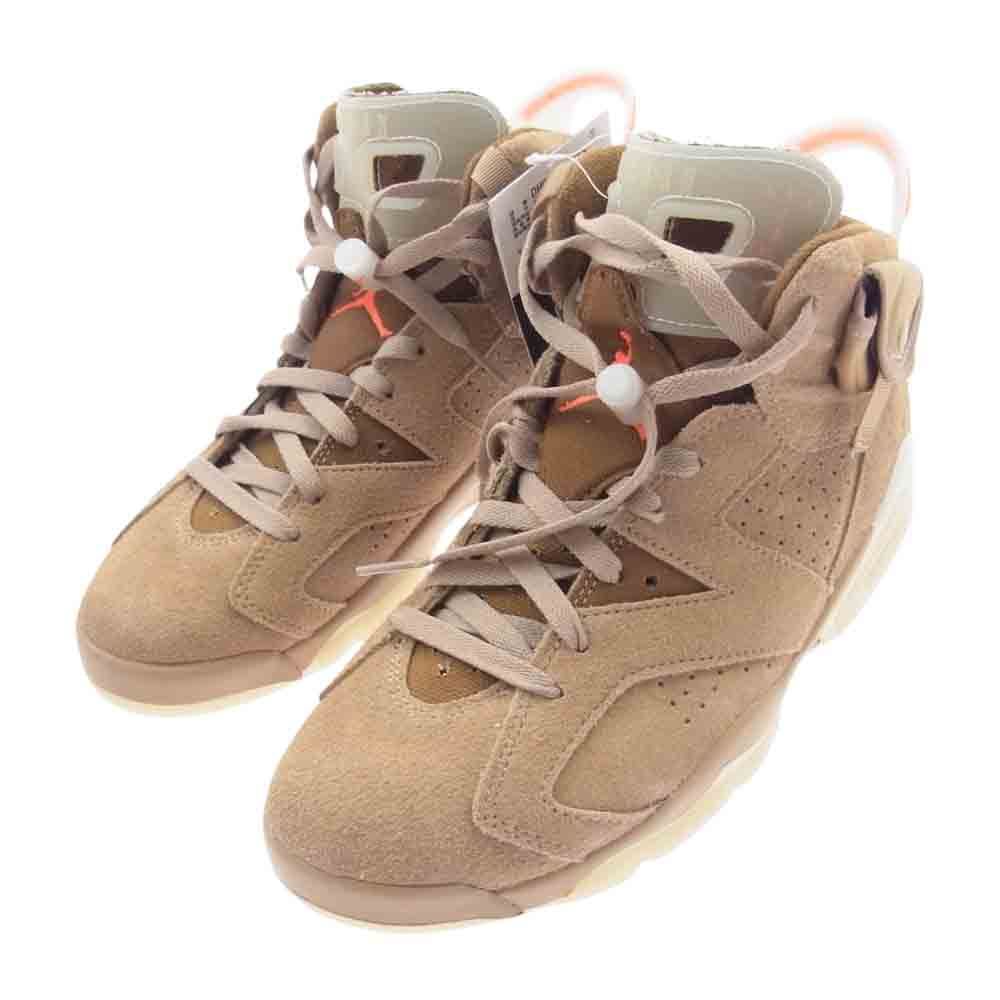 NIKE ナイキ スニーカー DH0690-200 × Travis Scott Air Jordan 6 British Khaki トラビス  スコット ジョーダン 6 レトロ スニーカー ライトブラウン系 26cm【中古】