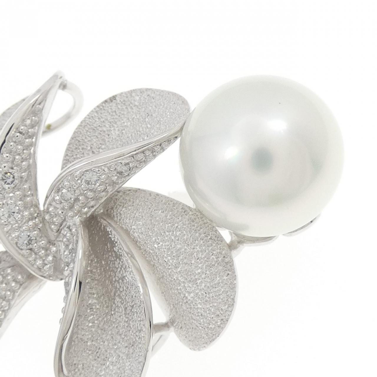 奥井泰子 白蝶パール ブローチ 11mm