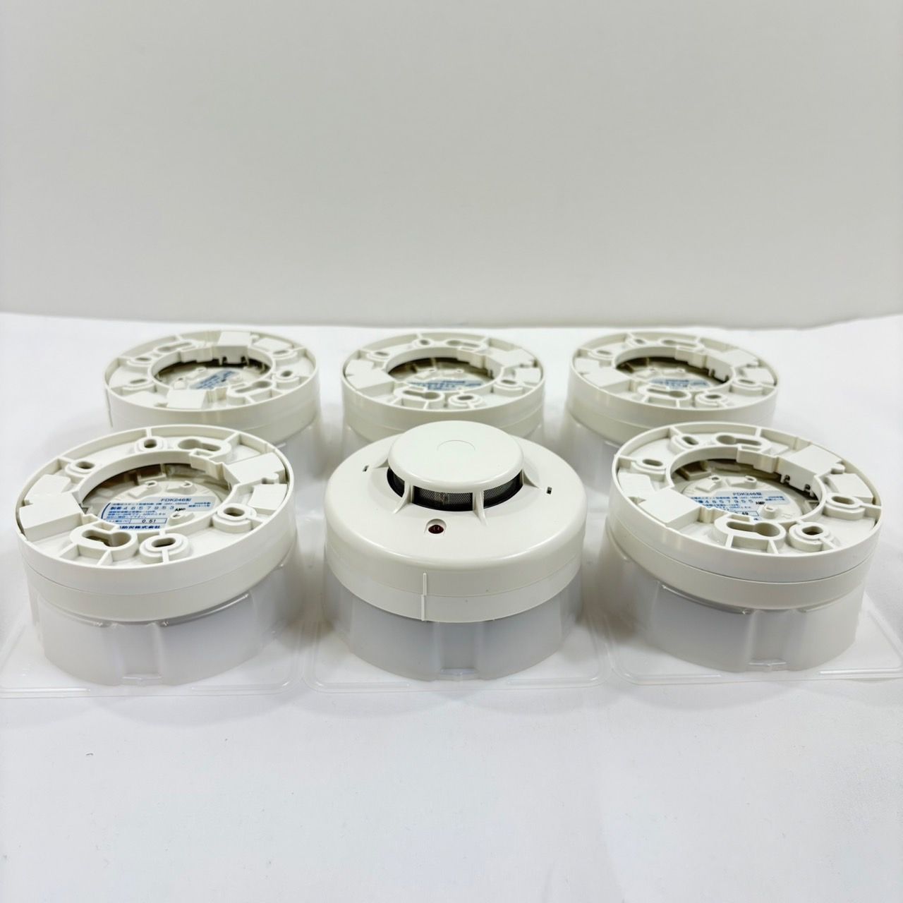 ♥品!! NOHMI 能美防災 FDK246 光電式スポット型 煙感知器 ベース付き 6点セット 製 火災報知器 警報機 防災グッズ