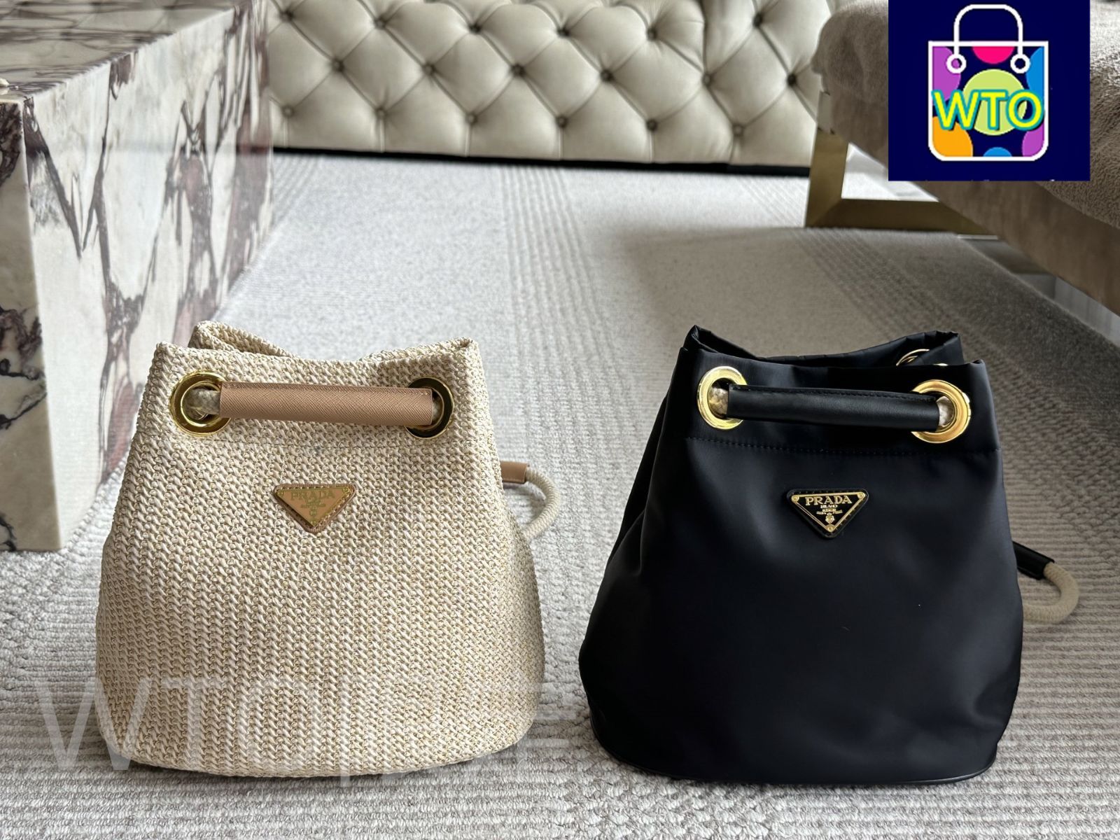 【関税・送料無料】Prada ナイロンバケットバッグ 関税負担なし☆PRADA ナイロン バケットバッグ