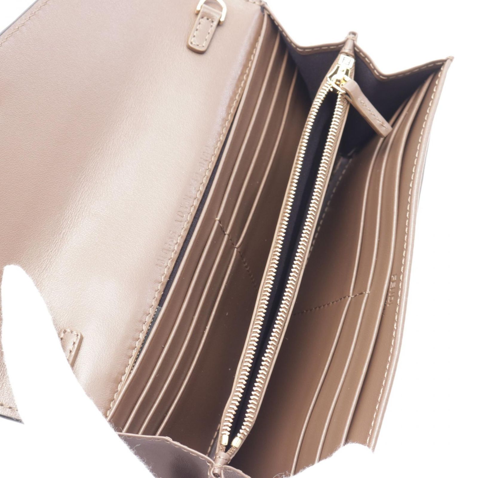 FFダイヤモンド 財布ショルダー レザー ブラウン | Fendi