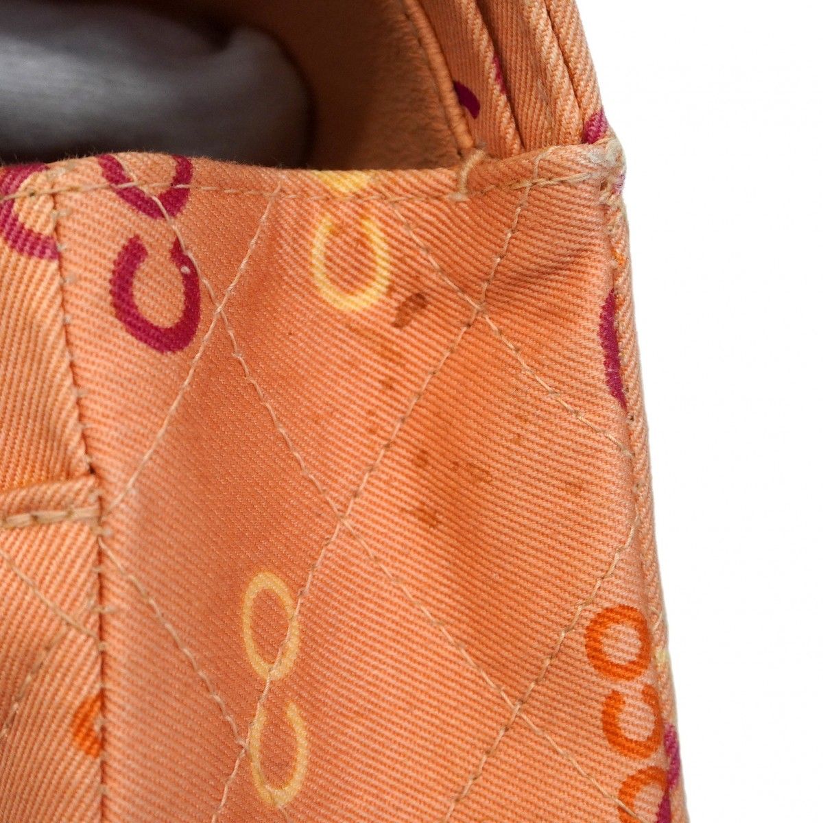 5ce6387】シャネル ショルダーバッグ ココプリント キャンバス ピンク  