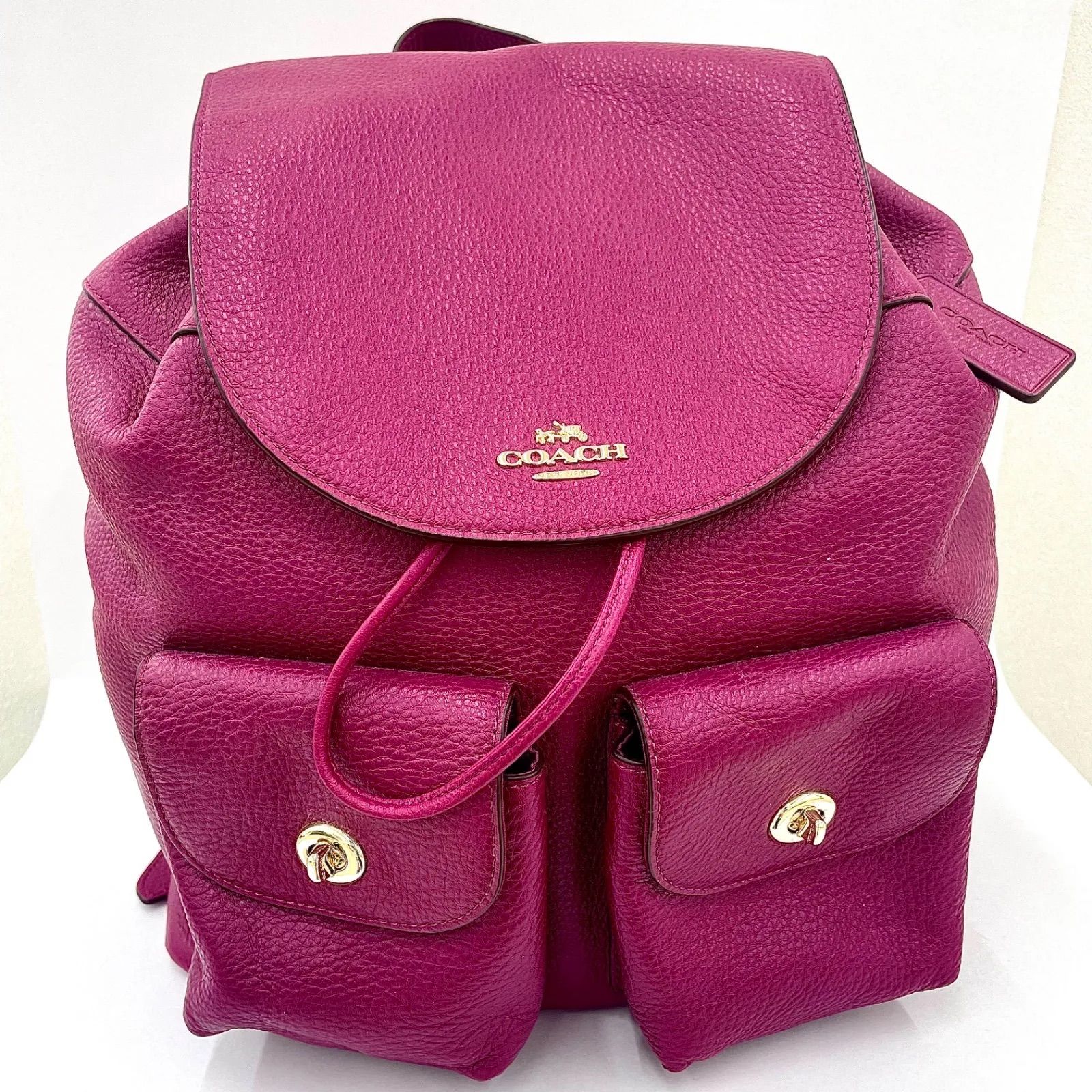 コーチ COACH レザー リュック パープル - メルカリ