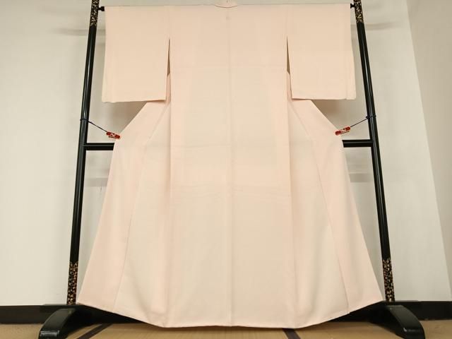 平和屋着物●上質な色無地 一斤染色 正絹 AABB6425zg