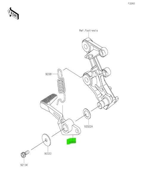 カワサキ ニンジャ 250 ブレーキレバー RR Lever Brake Rr 43001