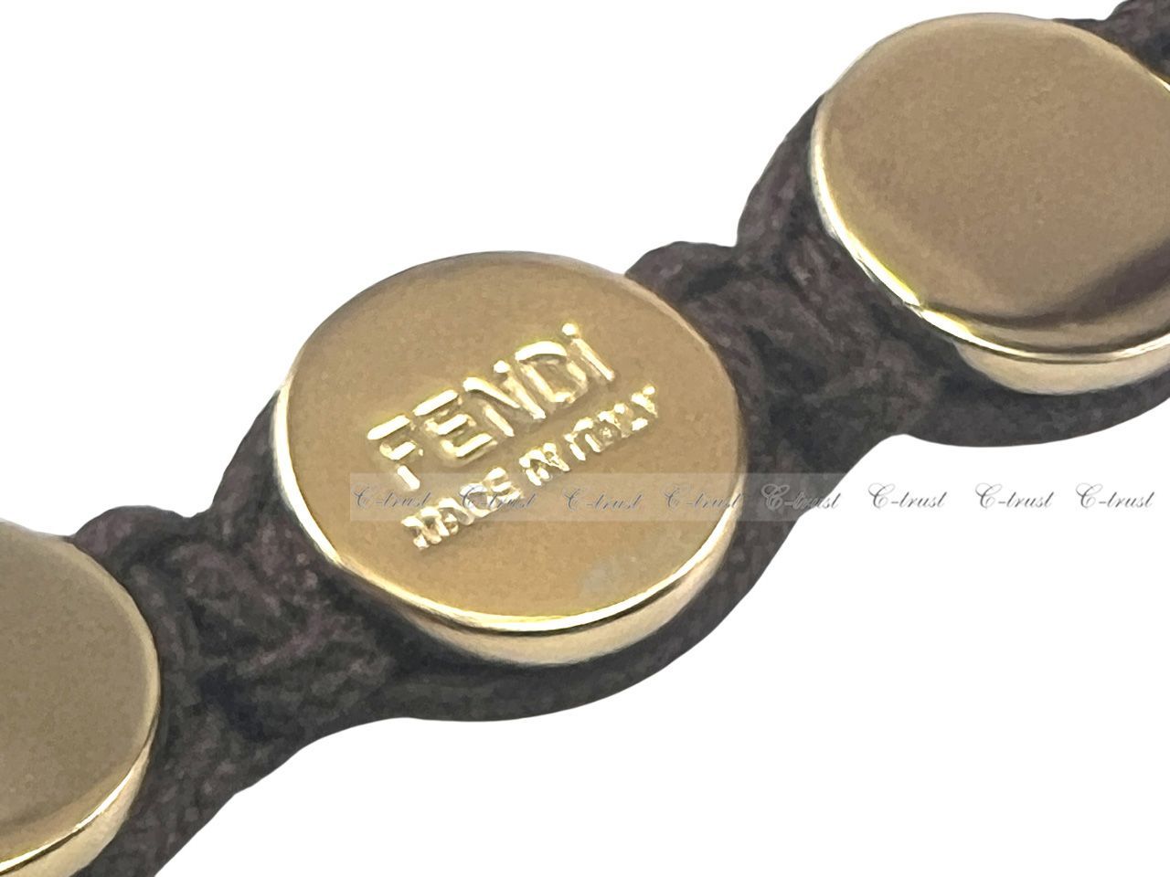 革新 FENDI フェンディ ブレスレット ブラス コード メダル ロゴ イタリア製 8AK690ALWSF1PGI ダークブラウン L746-DB まで限定